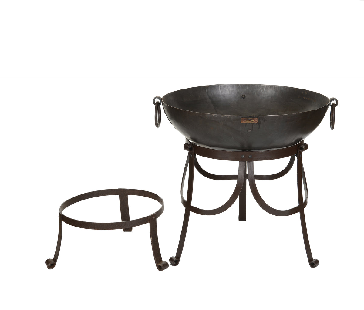 70cm Kadai Firebowl Set on Low Stand